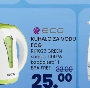 ECG Kuhalo za vodu RK1022 GREEN 1 l