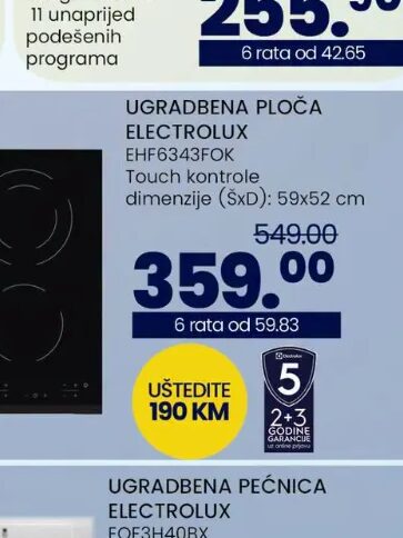 Electrolux ugradbena ploča EHF6343FOK