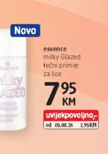 essence milky Glazed tečni primer za lice, dm