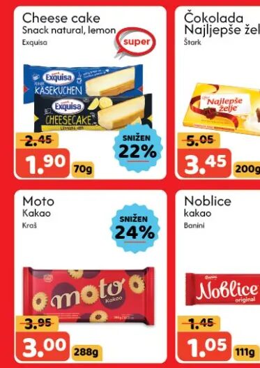 Exquisa Cheese cake Snack natural, lemon 70 g