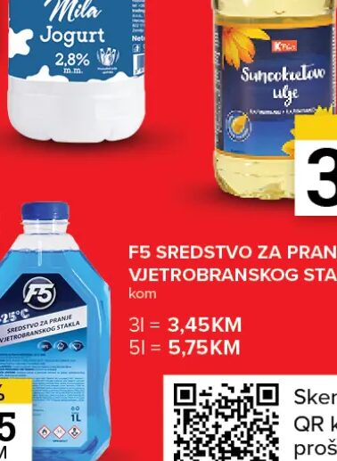 F5 sredstvo za pranje vjetrobranskog stakla 1 l