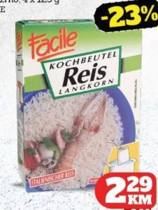 Facile Reis Langkorn 4 x 125 g, Tropic