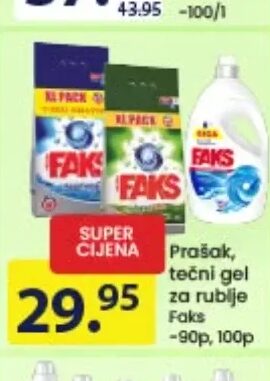 Faks deterdžent i tečni gel 90p, 100p