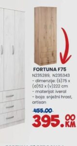 Fortuna F75 ormar 75x52x222 cm, FIS