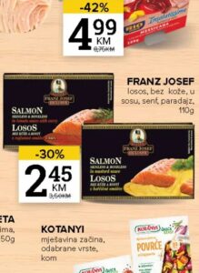 Franz Josef salmon losos 110g, Konzum i Mercator