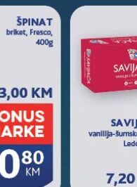 Fresco Špinat 400 g, Konzum i Mercator