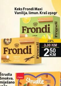Frondi Keks Frondi Maxi Vanilija, limun 250gr, Best