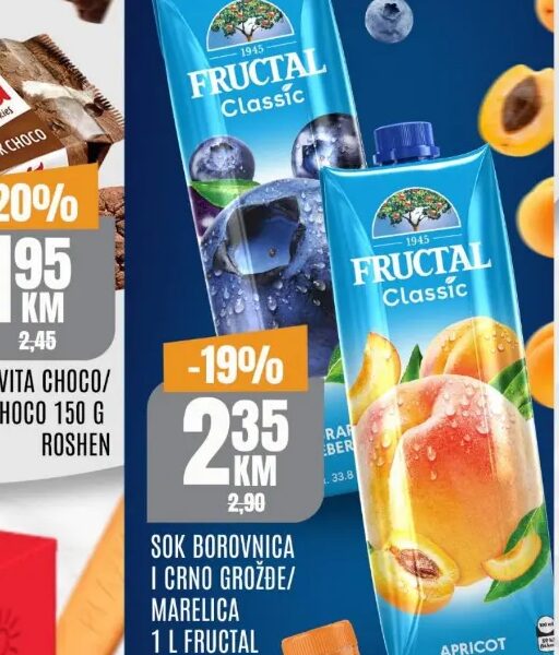 Fructal Classic sok borovnica i crno grožđe/marelica 1 l
