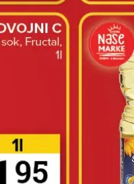 Fructal Dvojni C sok 1l, Konzum i Mercator