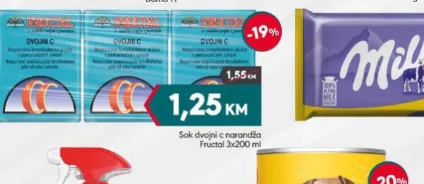 Fructal sok dvojni c narandža 3x200 ml