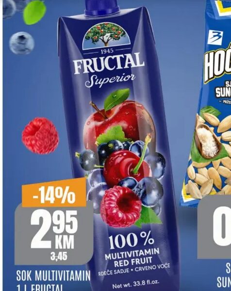 Fructal sok multivitamin red fruit 1 l
