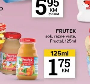 Frutek sok 125 ml, Konzum i Mercator