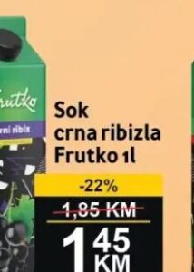 Frutko sok crna ribizla 1 l, Best