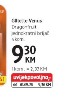 Gillette Venus Dragonfruit jednokratni brijač 4 kom, dm
