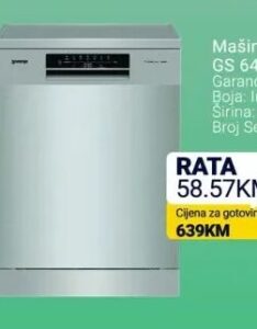 Gorenje Mašina za suđe GS 642E90 X 60 cm, Kupi Tehniku