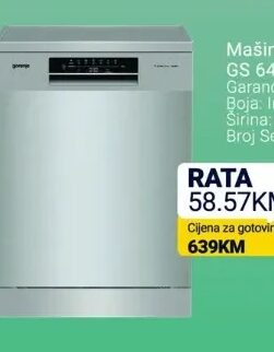 Gorenje Mašina za suđe GS 642E90 X 60 cm