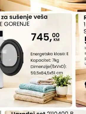 Gorenje Mašina za sušenje veša D2HNE7E 7 kg