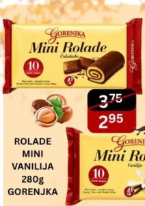 Gorenjka Mini Rolade Čokolada/Lješnik 280g, Bazar