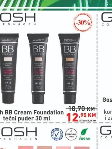 Gosh BB Cream Foundation tečni puder 30 ml