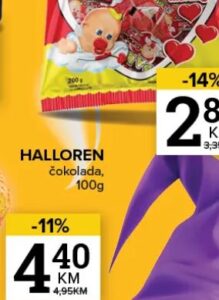 Halloren čokolada 100 g, Konzum i Mercator