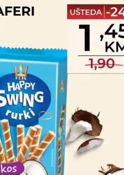 Happy Swing Rurki Rolovani vaferi sa filom od kokosa 150 g