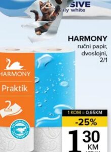 Harmony ručni papir 2/1, Konzum i Mercator