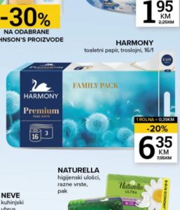 Harmony toaletni papir 16/1, Konzum i Mercator
