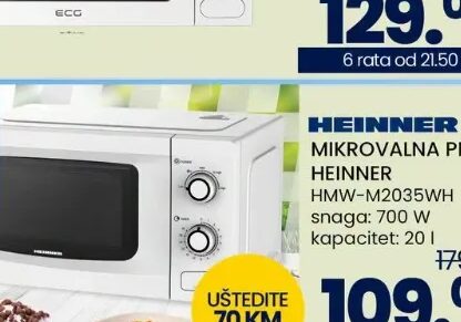Heinner mikrovalna peć HMW-M2035WH 20 l