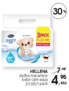 Hellena vlažne maramice baby care aqua 3x56/1 pack 3x56/1 pack, CM