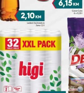 Higi toaletni papir dvoslojni XXL 32 kom, Mega diskont