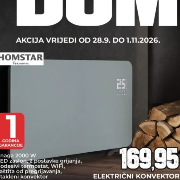 HOMSTAR Električni konvektor Snaga 2000 W