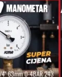 ICMA Manometar 1/4" 63mm 0-10BAR 244 1 kom, Penny