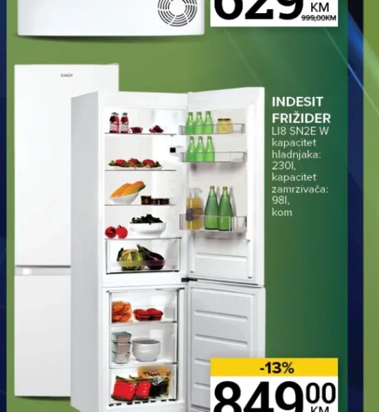 Indesit frižider LI8 SN2E W 230 l / 98 l