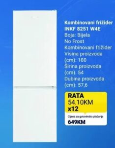 Indesit kombinovani frižider INKF 8251 W4E 180 cm, Kupi Tehniku