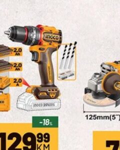 INGCO Aku bušilica 20V 2 kom baterija, Zeka Baucentar