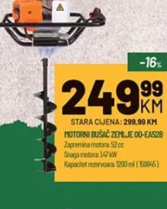 Ingco motorni bušač zemlje 00-EA52B 1 kom, Zeka Baucentar