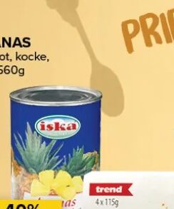 Iska ananas kompot 560g, Konzum i Mercator