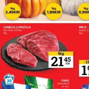 Juneća lopatica kg, Konzum i Mercator