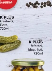 K PLUS Krastavci 720ml, Konzum i Mercator