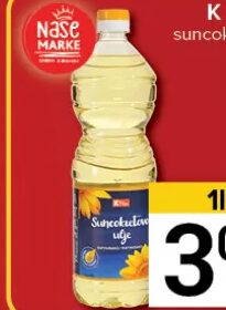 K Plus suncokretovo ulje 1l, Konzum i Mercator