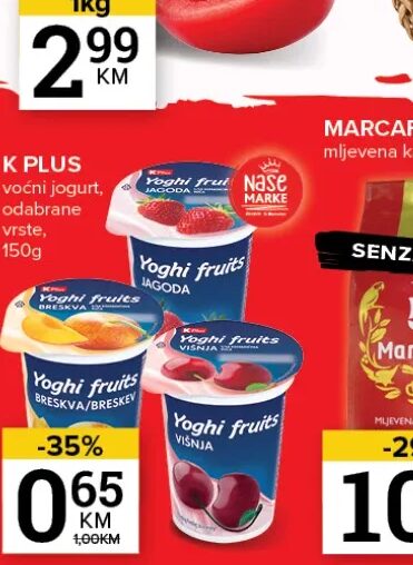 K Plus voćni jogurt 150 g