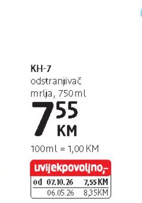 KH-7 odstranjivač mrlja 750 ml