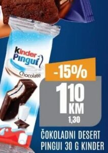 Kinder Čokoladni desert Pingui 30 g, Bingo