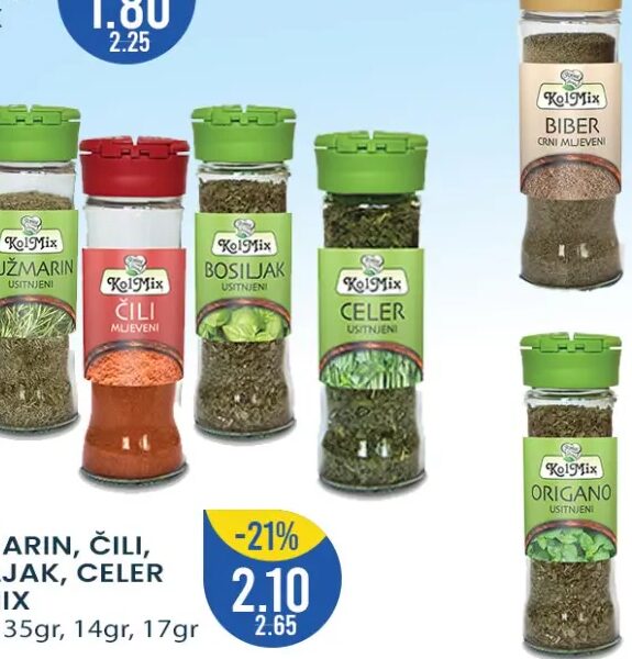 Kolmix Ružmarin, čili, bosiljak, celer 28gr, 35gr, 14gr, 17gr