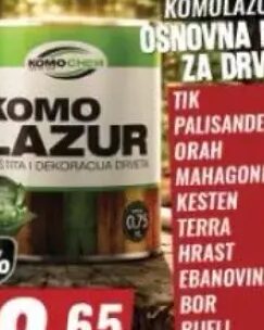 Komochem Komolazur osnovna boja za drvo 0.75 l
