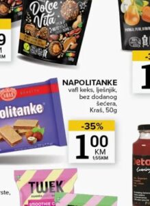 Kraš Napolitanke 50 g, Konzum i Mercator