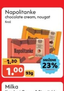 Kraš Napolitanke chocolate cream, nougat 93 g, Amko