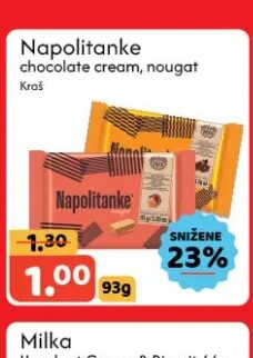 Kraš Napolitanke chocolate cream, nougat 93 g