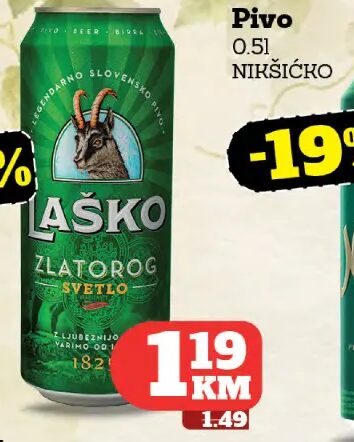 Laško Zlatorog Svetlo Pivo 0.5 l