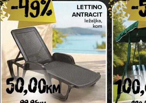 LETTINO ANTRACIT ležaljka kom